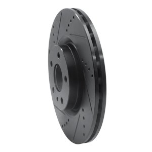 Alfa Romeo 164 Brake Rotor (1) - Front Left - R1 Concepts - Drilled & Slotted - Black - `91-`20